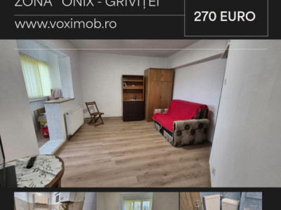 270 EURO - GARSONIERA DE ÎNCHIRIAT -  ZONA ONIX - GRIVIȚEI
